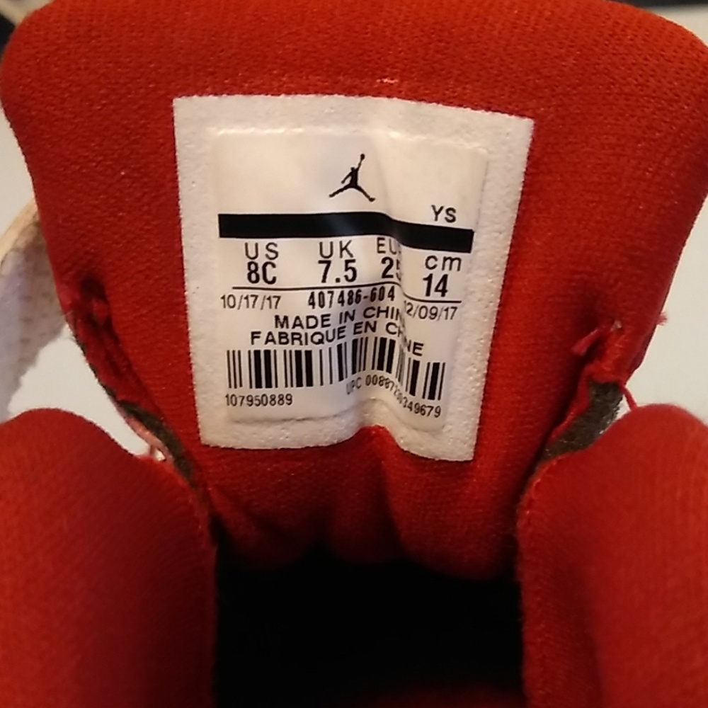 Nike Air Jordans Pro Strong Red White Sneakers 407486-604 Toddler Size 8c - Picture 6 of 8